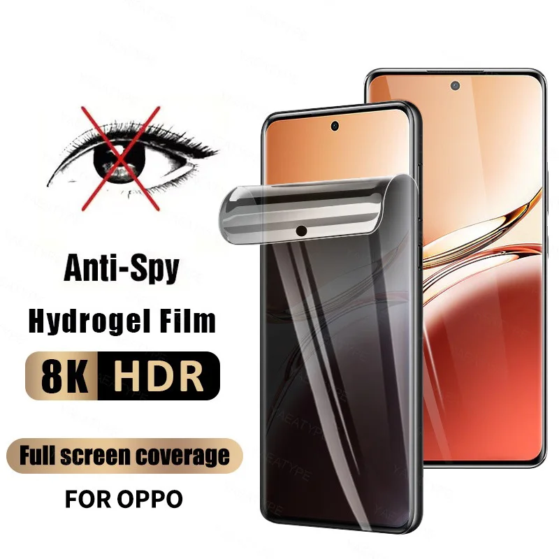 Privacy Hydrogel Film For OPPO Reno 6 8 7 5 4 Lite SE 8T 4G Z A Anti-Spy Screen Protector Reno 7 8 Pro Plus