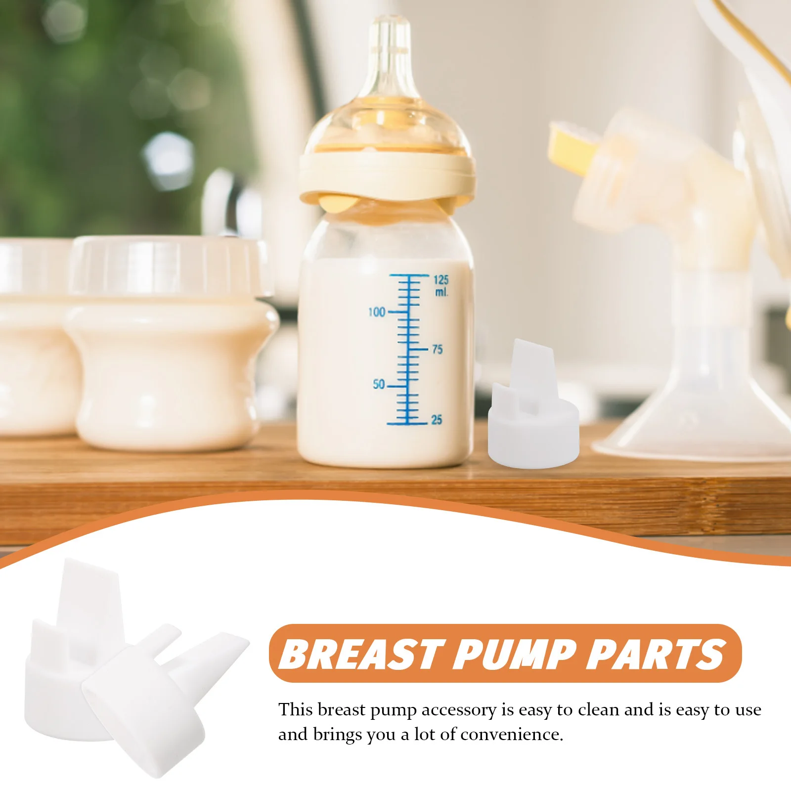 2 шт. силиконовые клапаны для молокоотсосов, прочная конструкция с защитой от обратного потока, практичные аксессуары, легко чистящиеся детали насоса