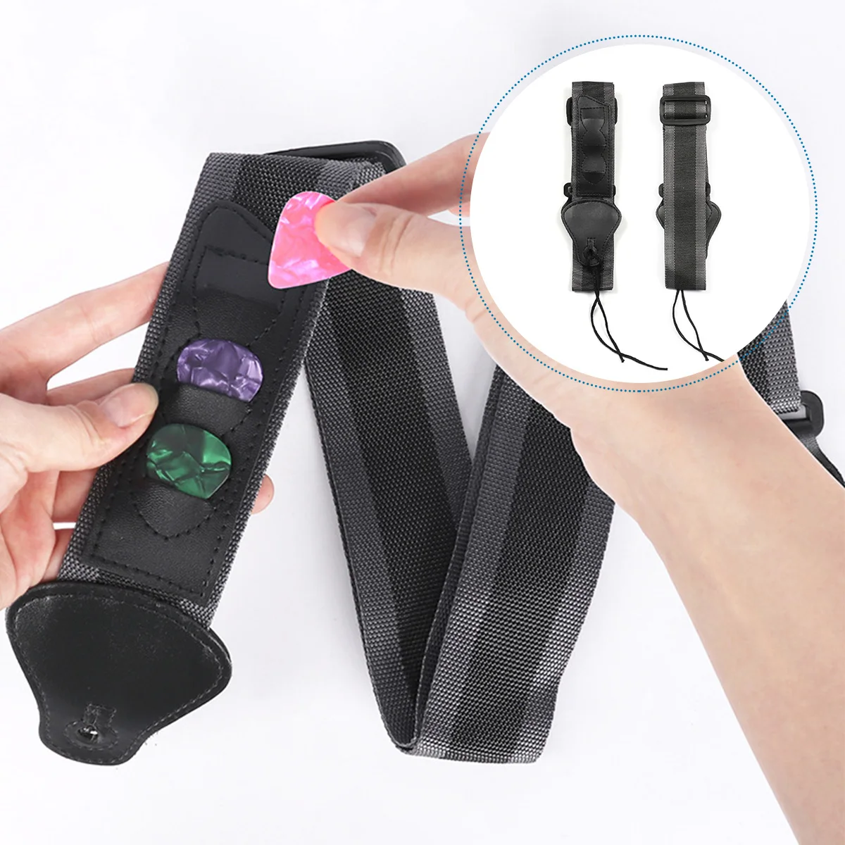 

4pcs Guitar Bass Strap Adjustable Acoustic Electric Shoulder Belt Western Style Practical Replacement Parts Accessories