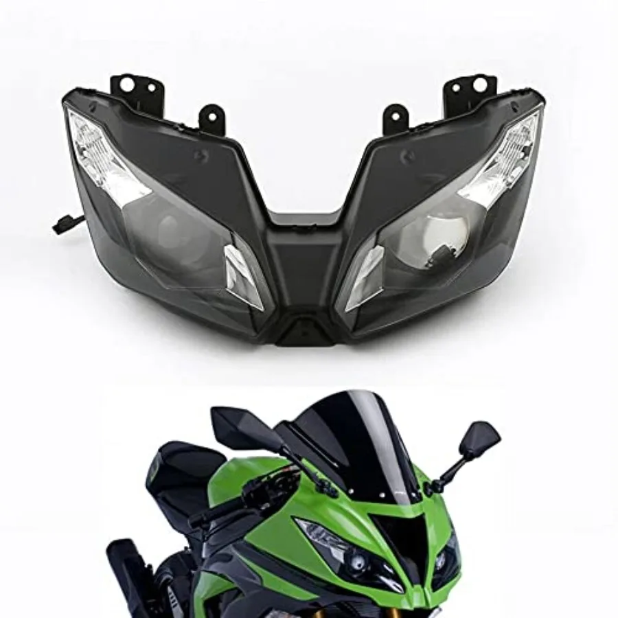 مجموعة المصابيح الأمامية للدراجة النارية متوافقة مع Kawasaki 20132018 ZX6R NINJA 2013 14 15 16 17 2018 Ninja ZX6R 1318 Motorb