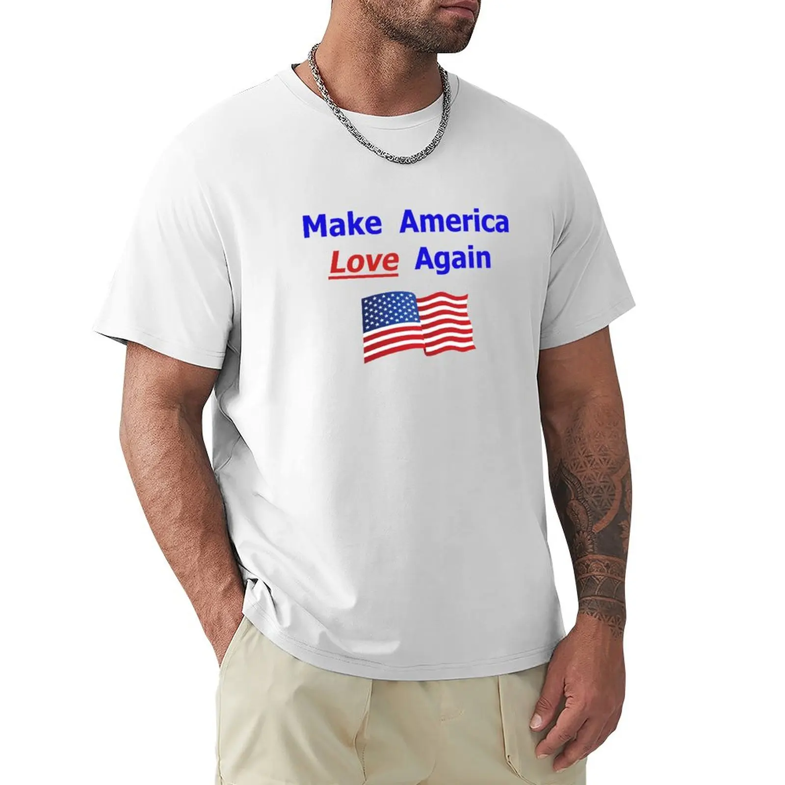 Make America Love Again T-shirt Short sleeve tee Blouse cute clothes vintage Men's t-shirt