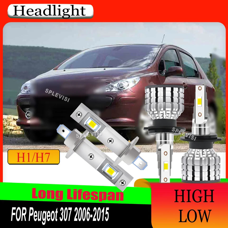 Advanced LED Headlights with Intelligent Cooling High Low Beam For Peugeot 307 2006 2007 2008 2009 2010 2011 2012 2013 2014 2015
