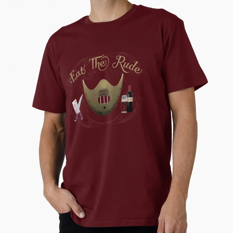 Eat the Rude 80s Horror movie Hannibal Scary Halloween Gift t shirt for men Cannibal Graphic clothes All size tops