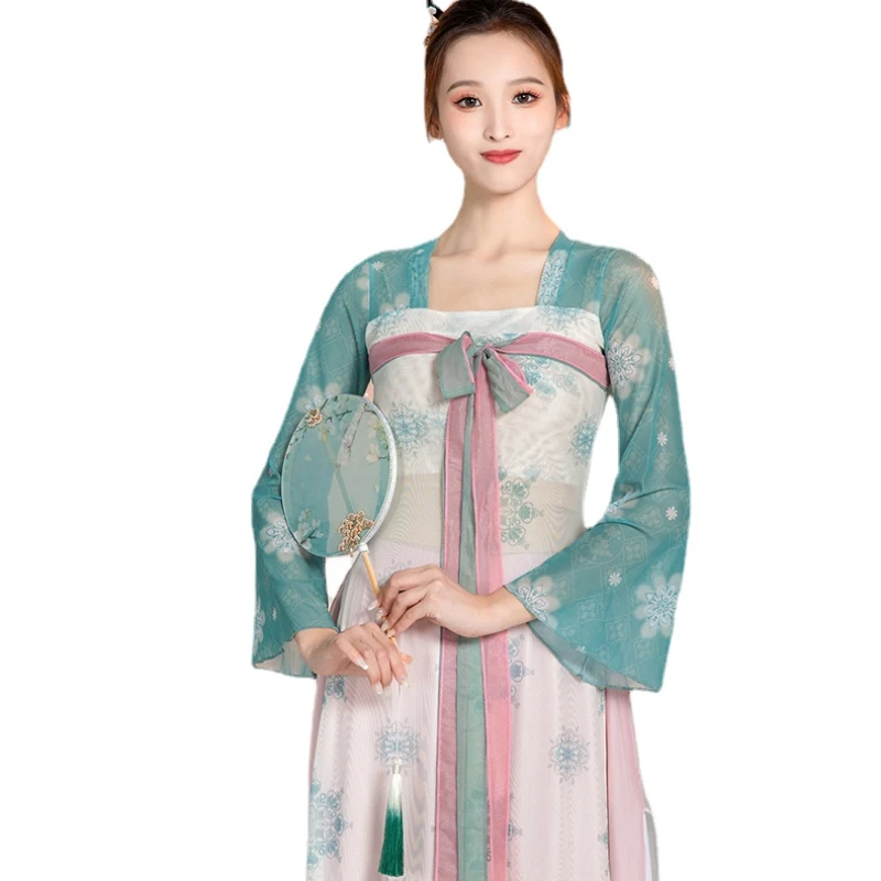 

Women's Hanfu Chest Ribbon Long Classical Dance Dancing Dress Body Charm Gauze Clothes Classic Dance Performance Costumes