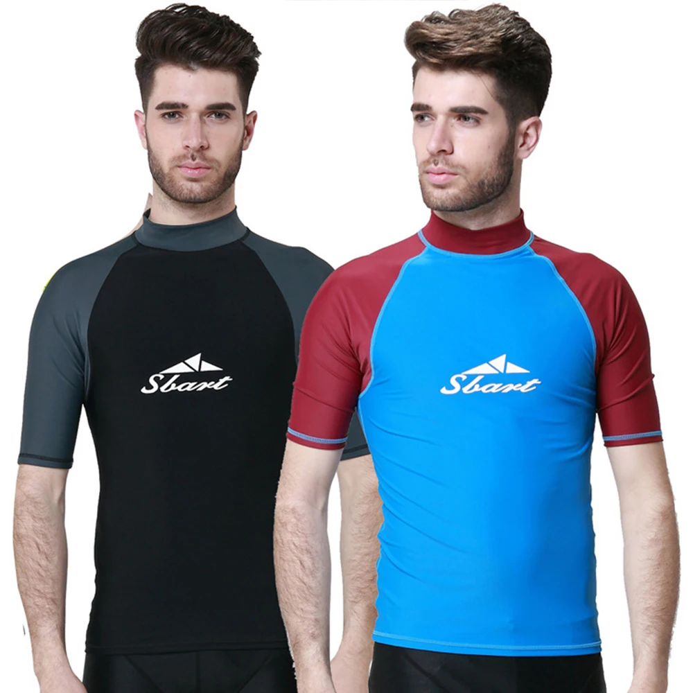 Sunscreen Rash Guards Men Surfing Clothes Quick Dry Swimsuits Wetsuit Tight Base Layer  Snorkeling Kayaking Athletic Sportswear