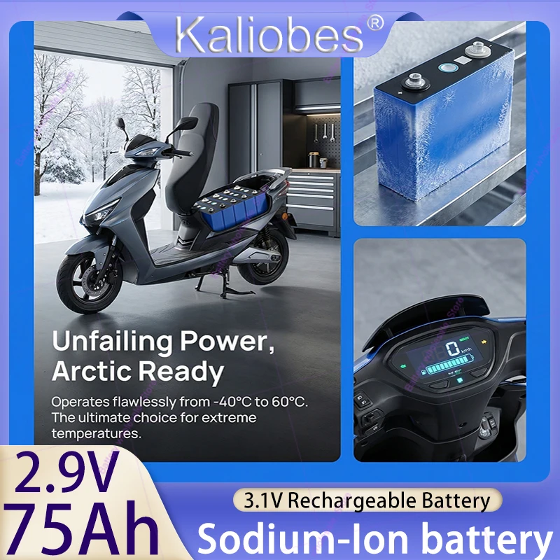 

2.9V 75Ah Sodium-Ion Battery 3.1V 20c Resistant low,high Temperature DIY 12v 24V Golf Cart Electric Car travel Solar inverter