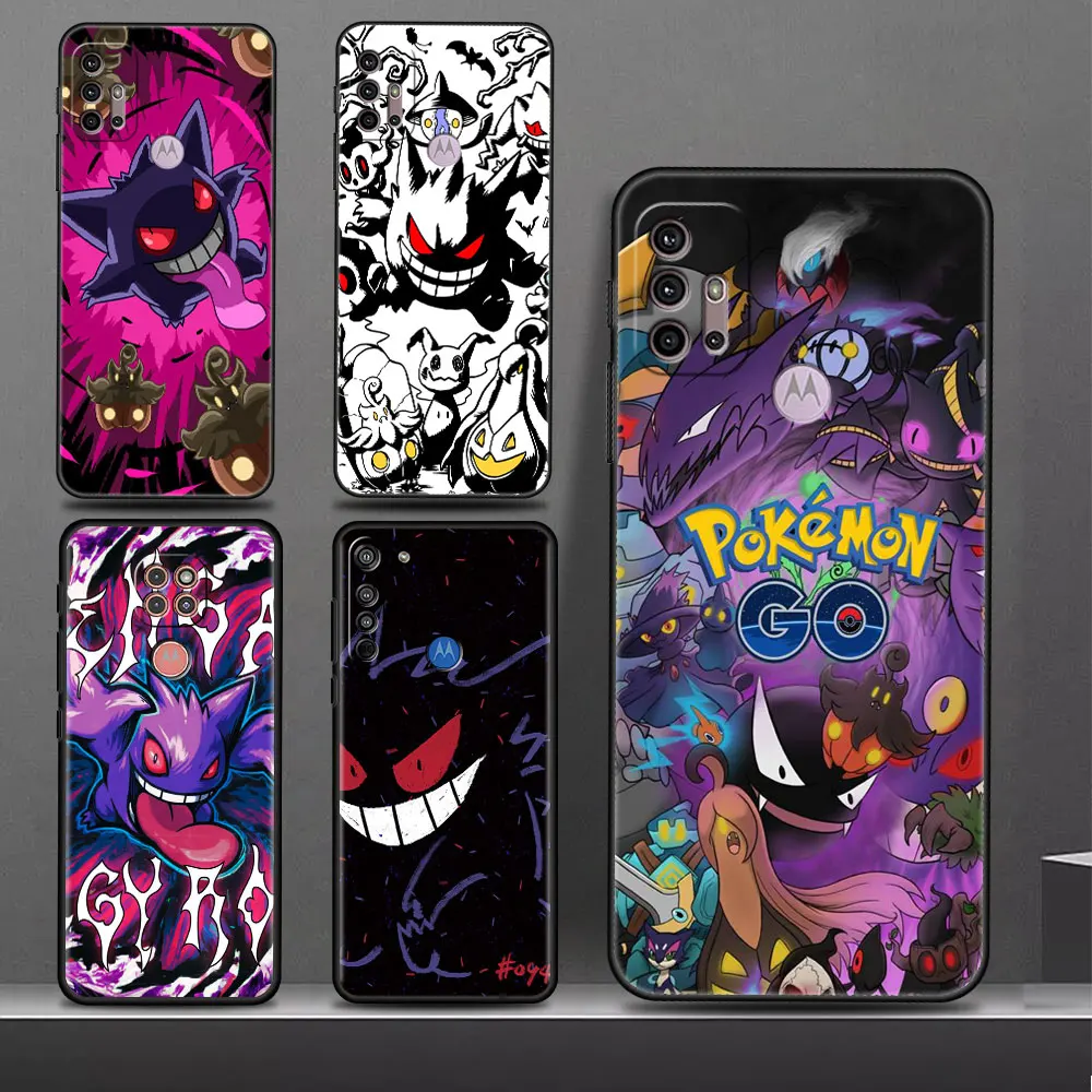 Pokemon Gengar Cool Evil Elf Phone Case For Motorola Edge 20 Pro G51 5G 30 Neo G22 One Fusion G31 G9 Power Cover Silicone Bumper