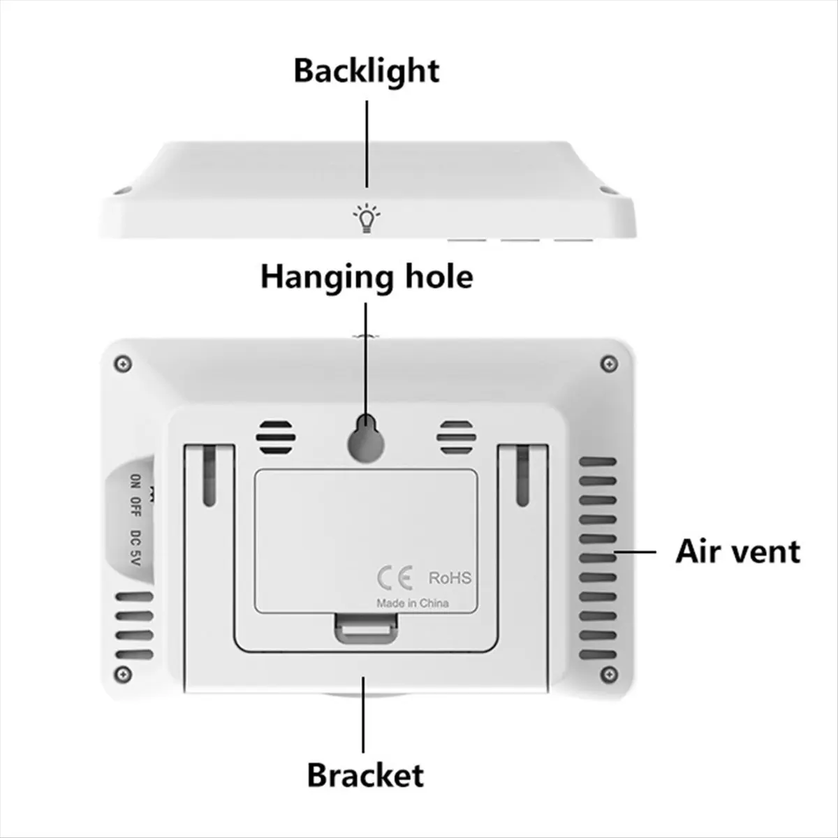 (PQWN) Wireless Weather Station Indoor Outdoor Thermometer Hygrometer Home Weather Forecast Clock Weather Stations A