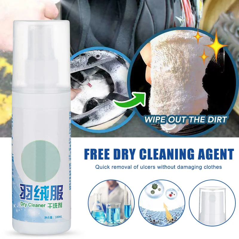 100ml Waterless Clothing Cleansing Foam Down Clothes Dry Cleaning Agent Convenience Down Jacket Spray For Coat Garments