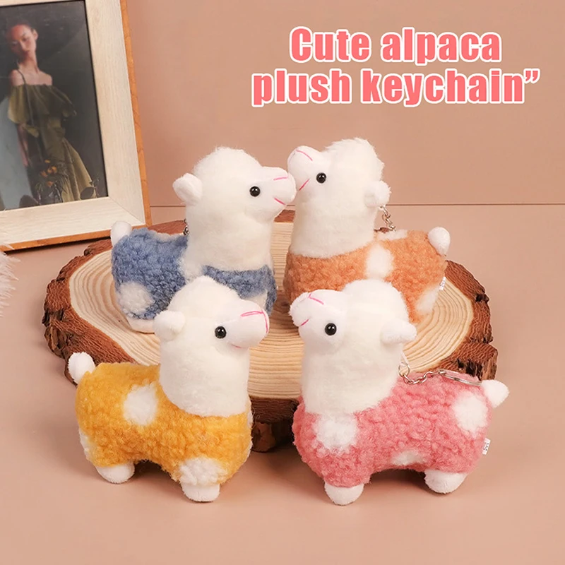 1Pc Cute Little Sheep Plush Doll Toys Pendant Small Alpaca Animals Plush Stuffed Toy Dolls Keychain Pendant Birthday Gift Random