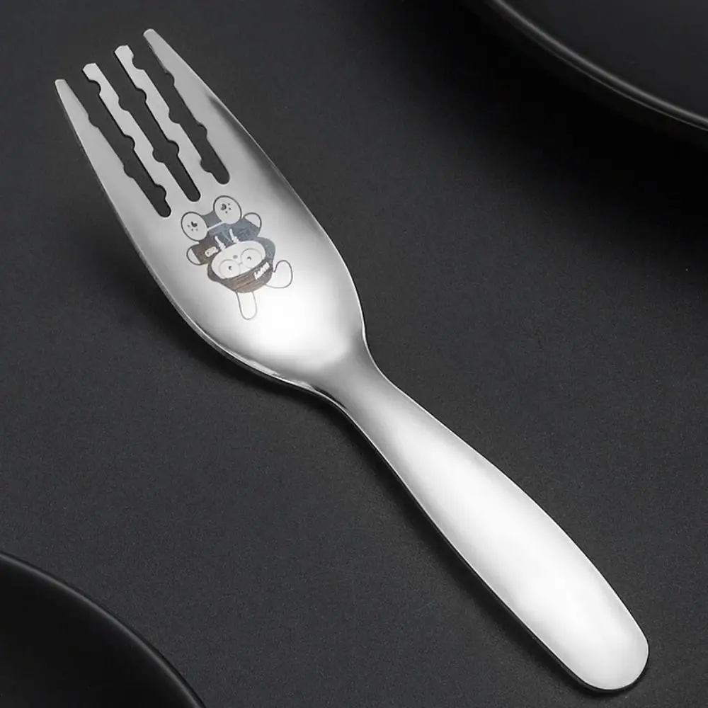 410 Stainless Steel Spoon Fork Set Silver Rabbit Cutlery Set Storage Case Short Handle Kids Tableware