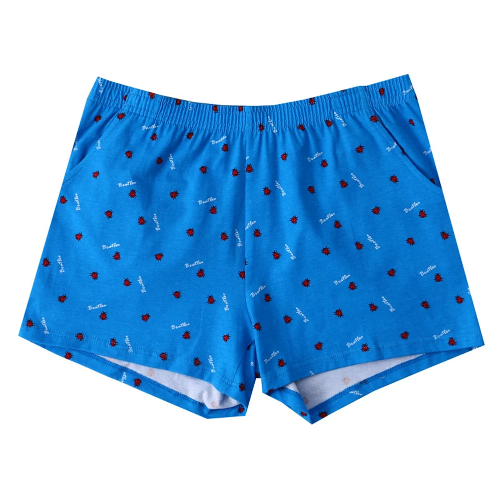 سروال داخلي قطني مطبوع للرجال ، شورت رياضي منزلي ، قيطان نوم ، سروال داخلي داخلي ، امتصاص كبير الحجم