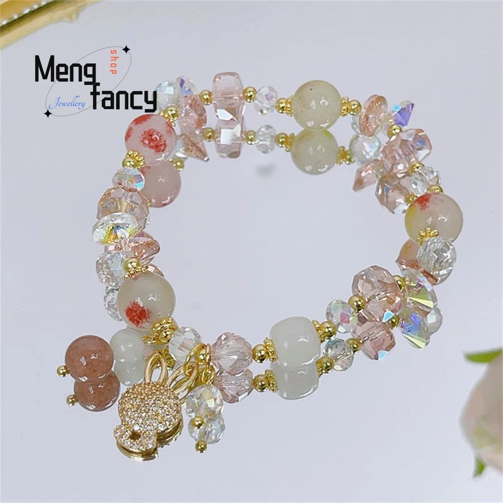 

Super Fairy Micro Inlaid Rabbit Female Mori Sweet Girl Crystal Beaded Bracelet Personality High-grade Exquisite Fashion Jewelry