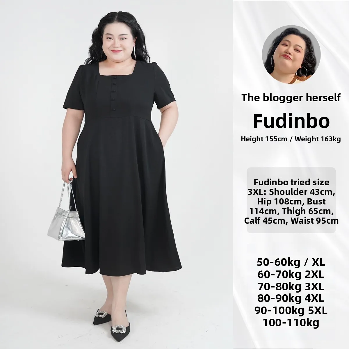 

Slimming plus Size Dr Square Collar Ele Sle Casual Polyester Fiber A-Line Skirt Summer Women's Faion Dr