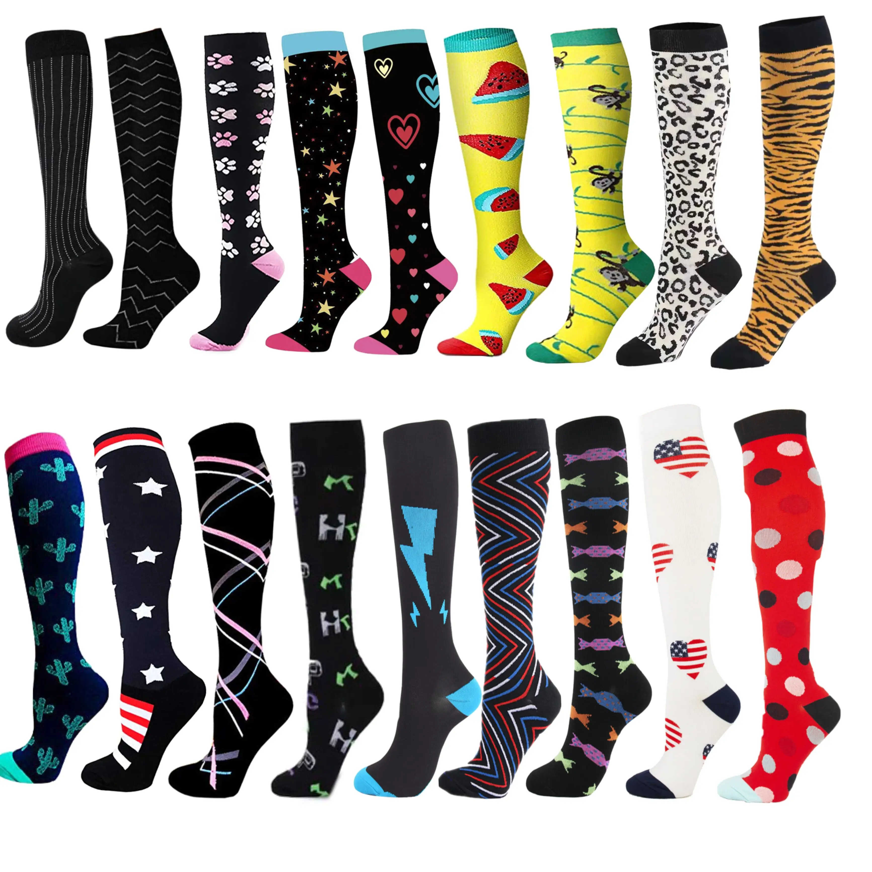 24 Styles Men Women Socks Compression Socks Funny Animal Crossfit Tired Anti Sports Outdoor Cycling Long Pressure Stockings High