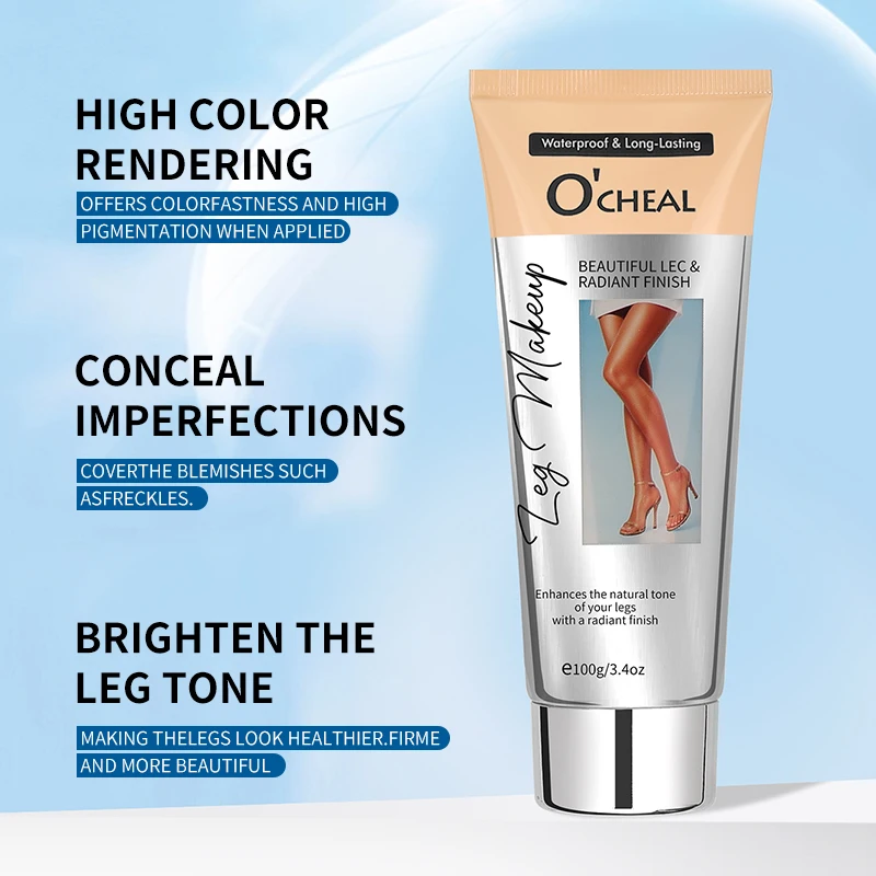 100g Crema correttore per gambe impermeabile Lunga durata Anche il tono della pelle Fondotinta abbronzante Trucco per la cura delle gambe Cosmetici per il trucco di bellezza
