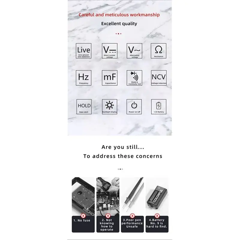 [A92P!】 For Electrician Repair Toolset 2In1 Insulation Resistance Tester+ Multimeter 60A NCV AC DC Voltage Current Capacitance T