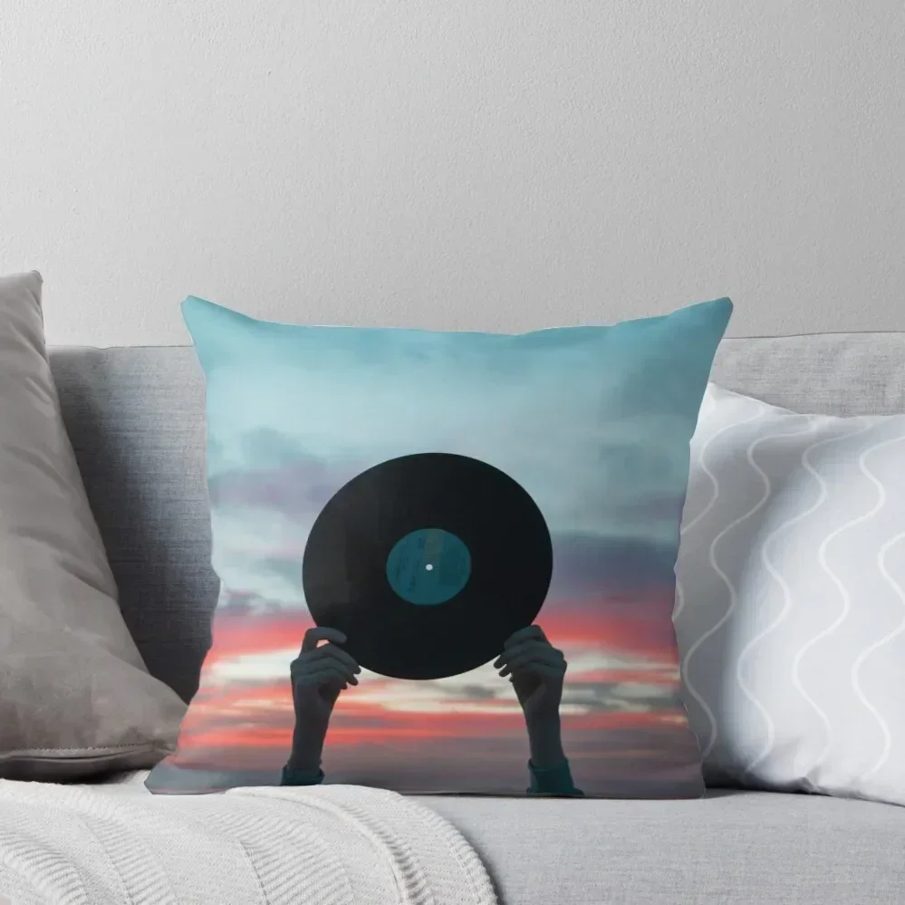 

Hands holding record at sunset Throw Pillow Sofa Cushions Covers Cushions For Decorative Sofa pillow