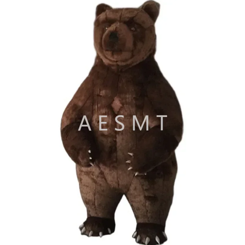 Brown Bear Inflatable Costume Cartoon Doll Wearing Walking Performance Plush Animal Doll Costume Party Halloween Mascot