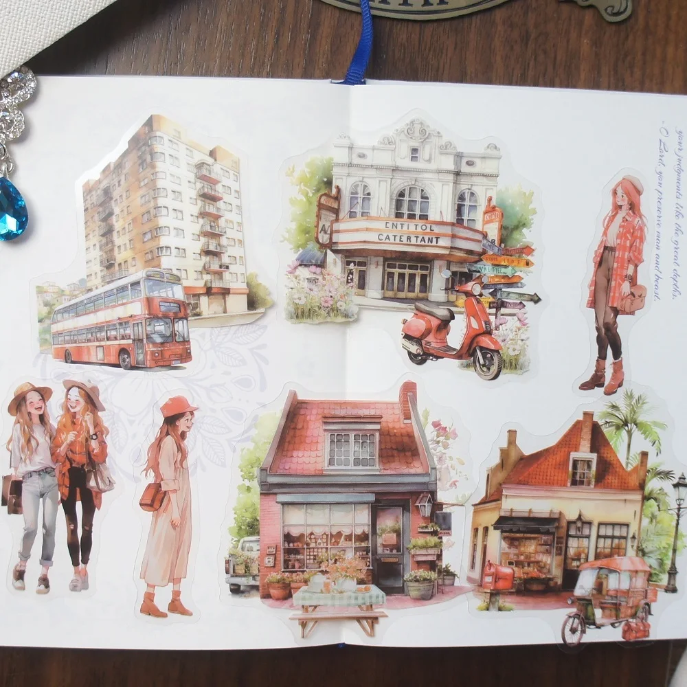 

18pcs Shopping with Best Friends Style PVC Sticker Scrapbooking DIY Gift Label Decoration Tag