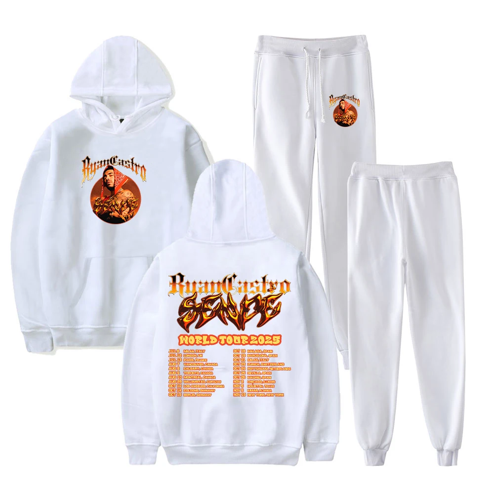 GF ريان كاسترو Sende جولة حول العالم 2025 هوديس بنطال رياضي قطعتين مجموعة بلوزات + Sweatpants النساء الرجال الزي مجموعات #3