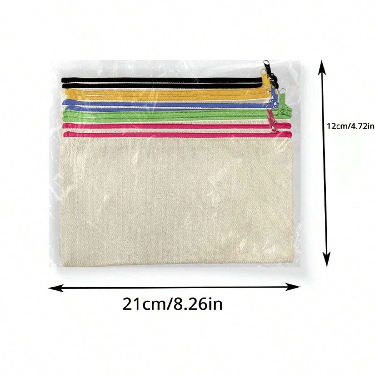 Canvas Storage Pouch, Multi Functional Cosmetic Bag, Zipper Pencil Case For Students DIY