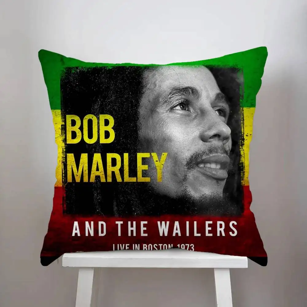 بوب مارلر كيس وسادة على الوجهين الطباعة غطاء الوسادة 45x45 الوسائد الزخرفية أريكة ديكور المنزل المخدة الناعمة #3