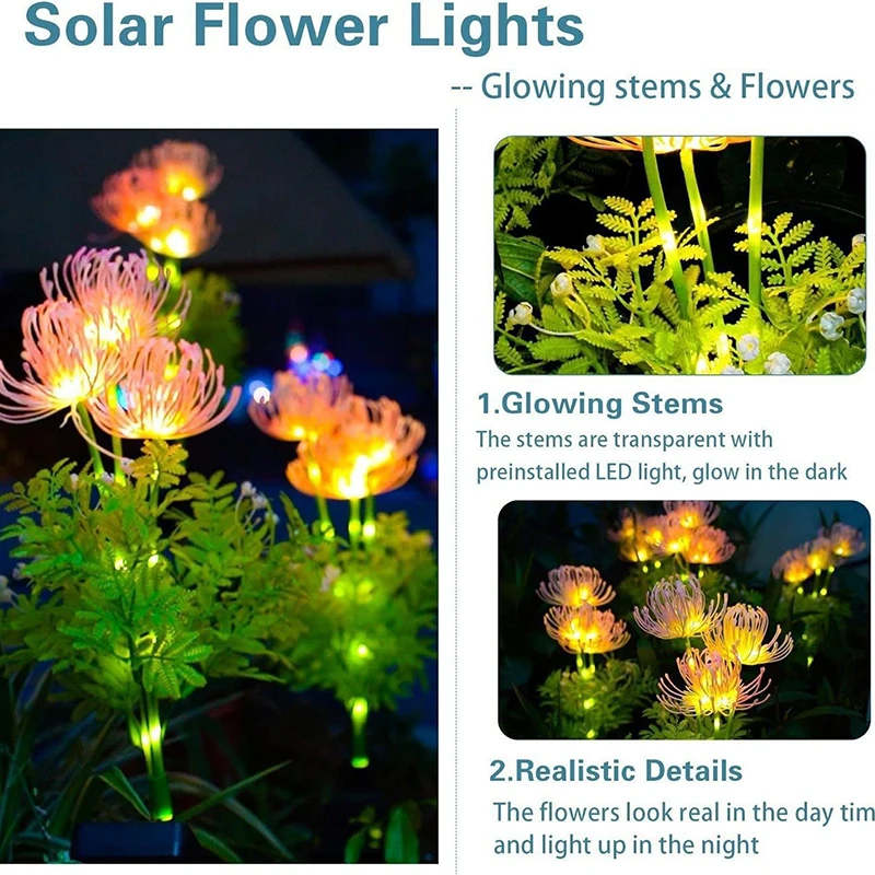 Flor de orilla Solar, nueva planta Rural, luces de flores insertadas, atmósfera de jardín al aire libre, luces de suelo insertadas, césped Led