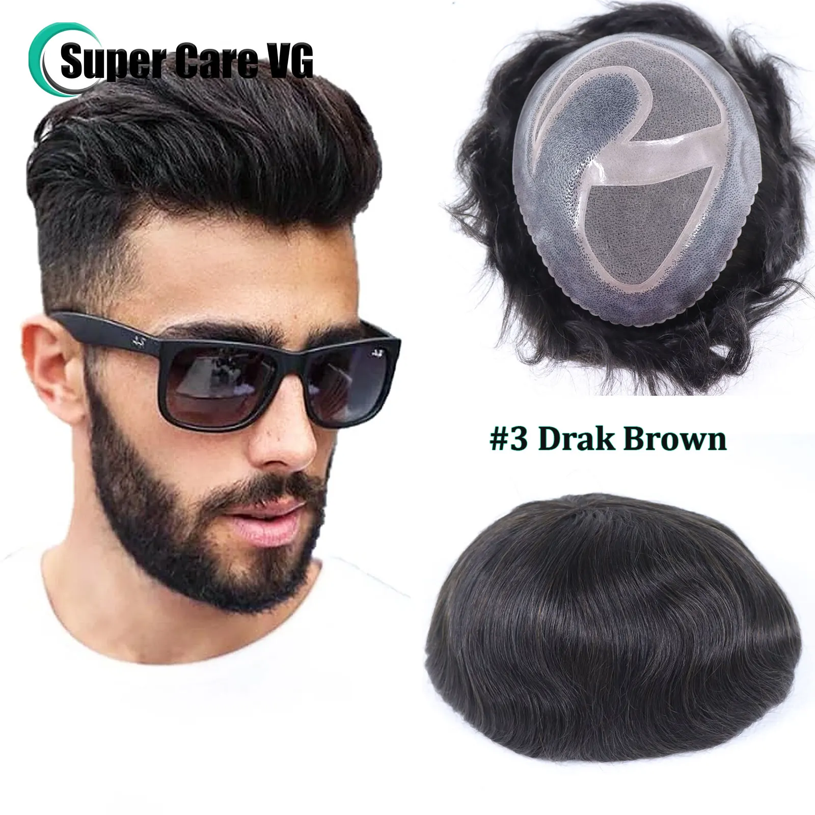 Ash Blonde Men's Toupee Hair System