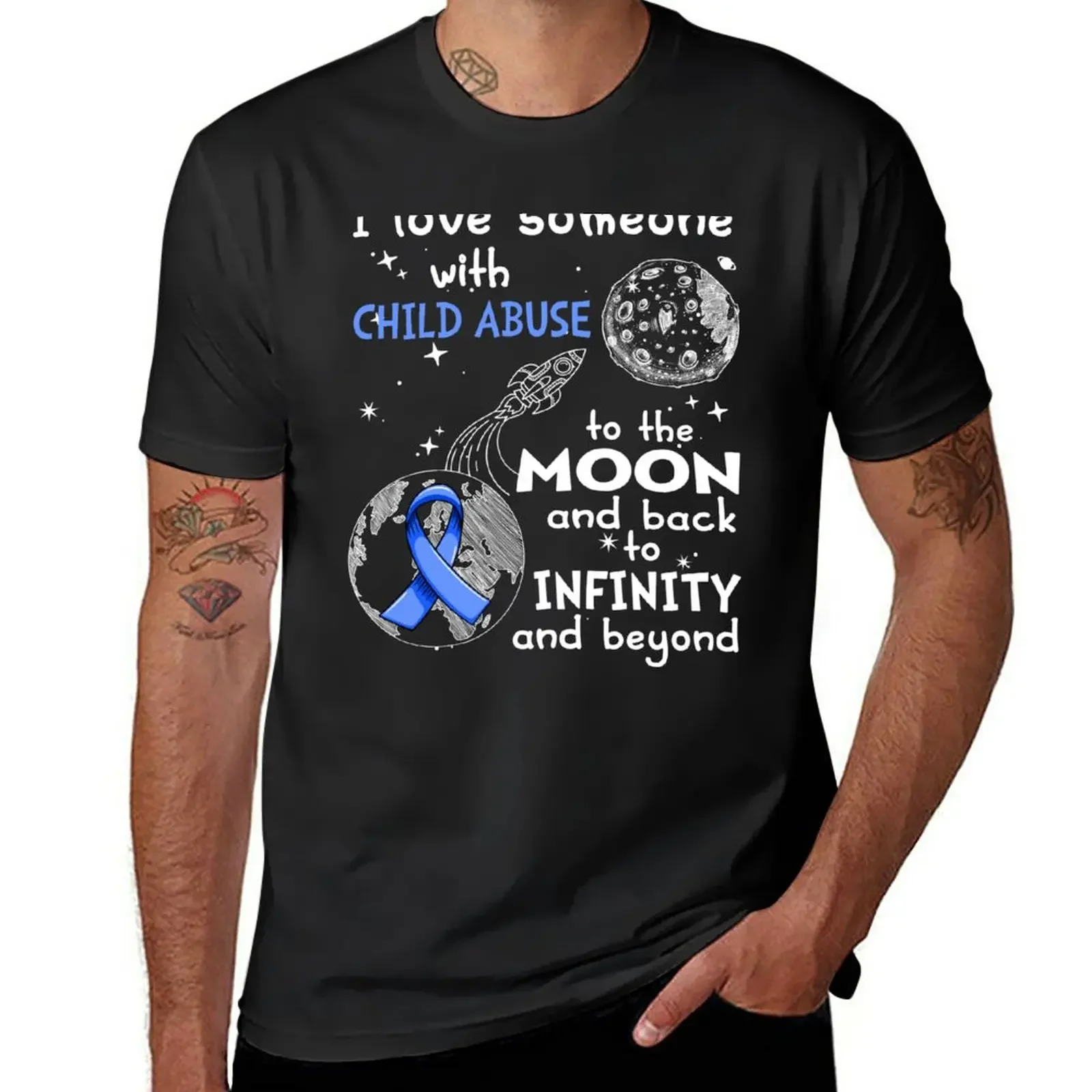 I Love Someone With Child Abuse To The Moon And Back T-Shirt quick drying blacks graphics plain black t shirts men