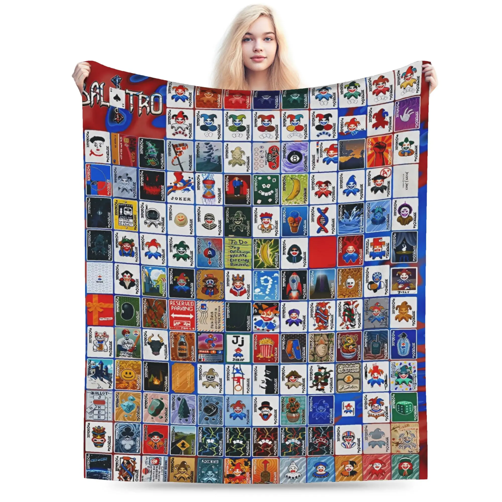 Balatro Game Card Joker Blanket  Super Soft Funny Plush Throw Blanket For Outdoor Airplane Travel Flannel Bedspread Bed Cover
