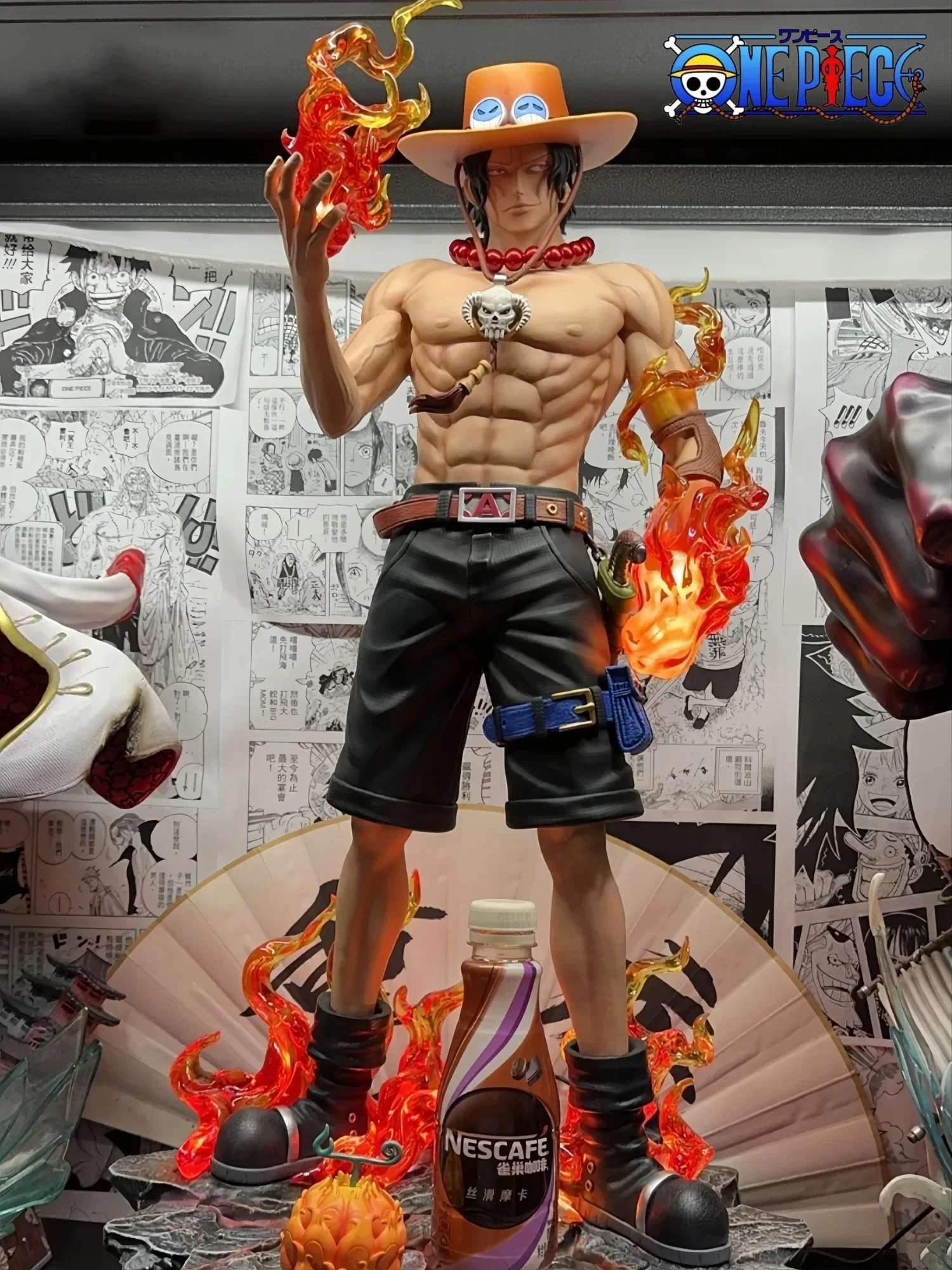 

70cm New One Piece 1/3 Ace Gk Fantasy Third Anniversary Super Huge Collect Figures Trendy Statue Anime Decoration Christmas Gift