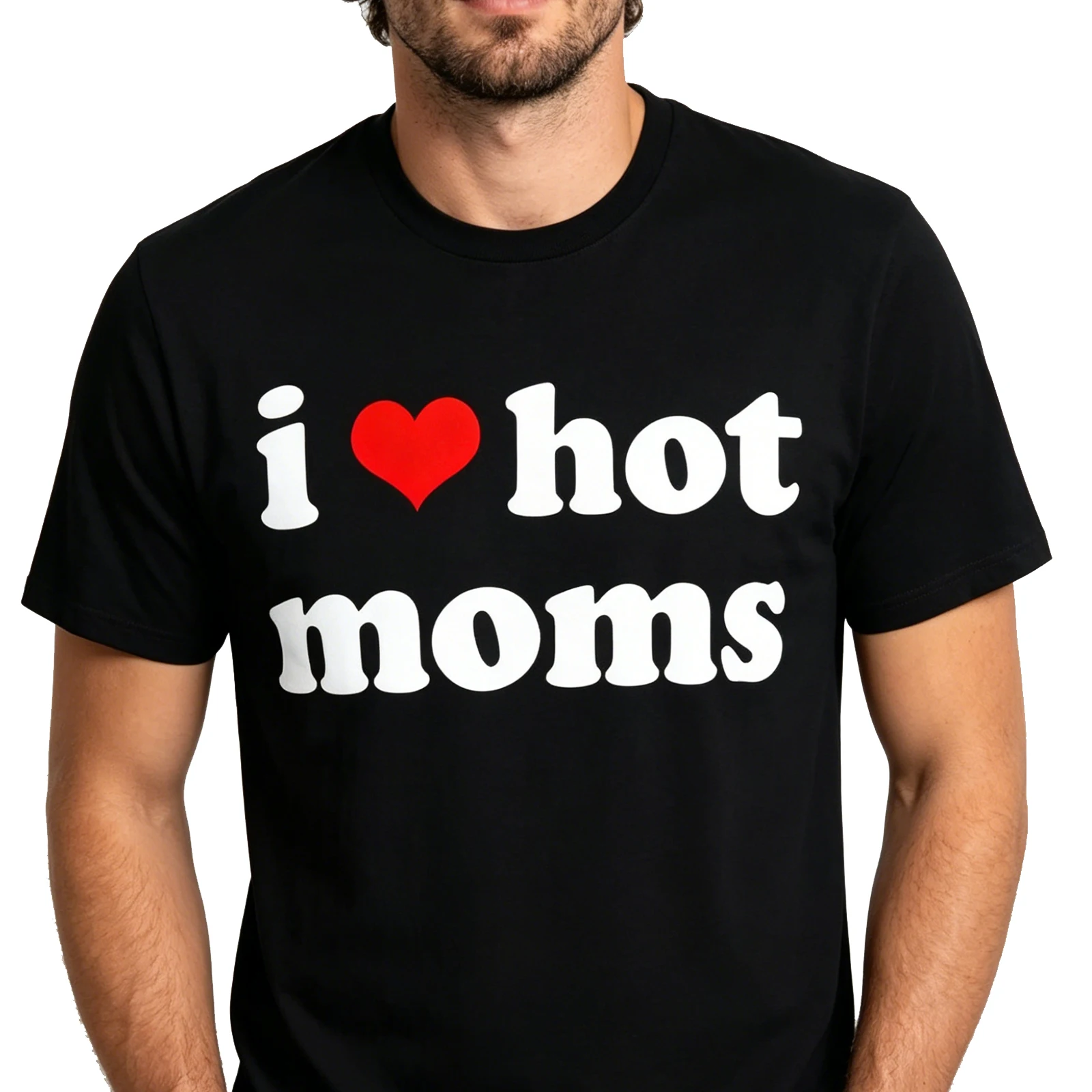 I Love Hot Moms MILFs Tee Mature Women Lover Men Vintage Oversized Streetwear T Shirt Loose Cotton Short Sleeve For Cougar Fans