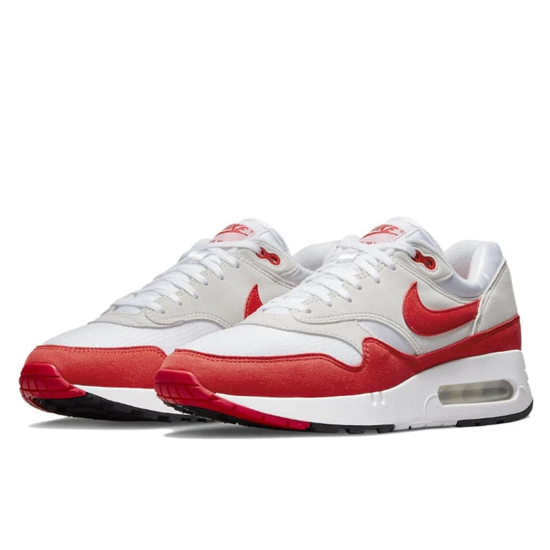 Nike Air Max 1 sepatu lari pria wanita, sneaker kasual olahraga Suede uniseks luar ruangan nyaman bersirkulasi udara