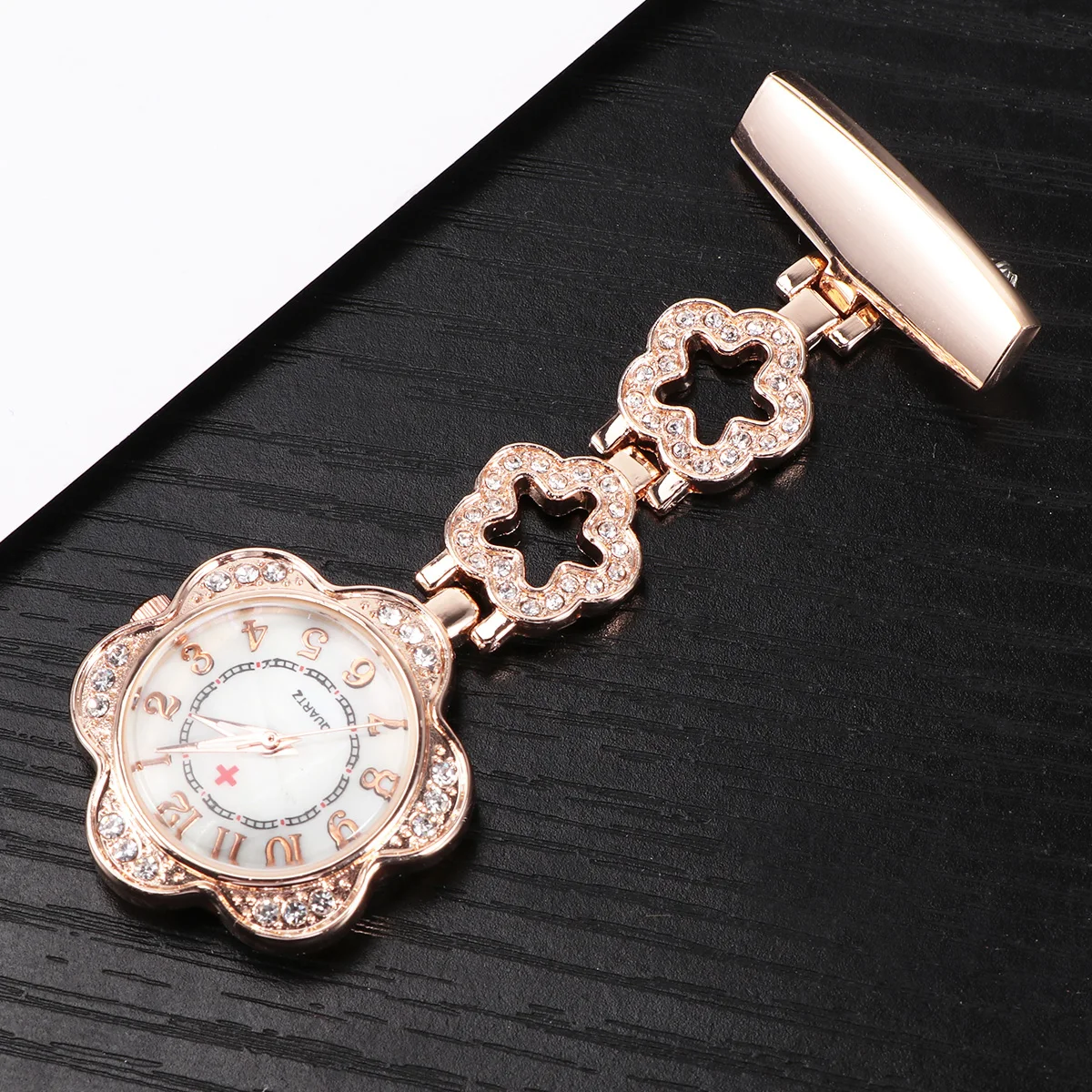 Rhinestone Fashion Silver For Nurse Doctor Alloy Portable Quartz Hanging Medical Staff Gift Pocket Rhinestone Fashion Silver