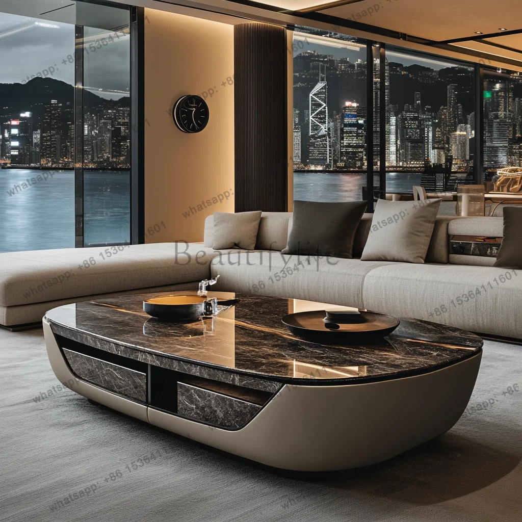 

Square jade luxury stone coffee table living room square modern design large flat floor light luxury villa