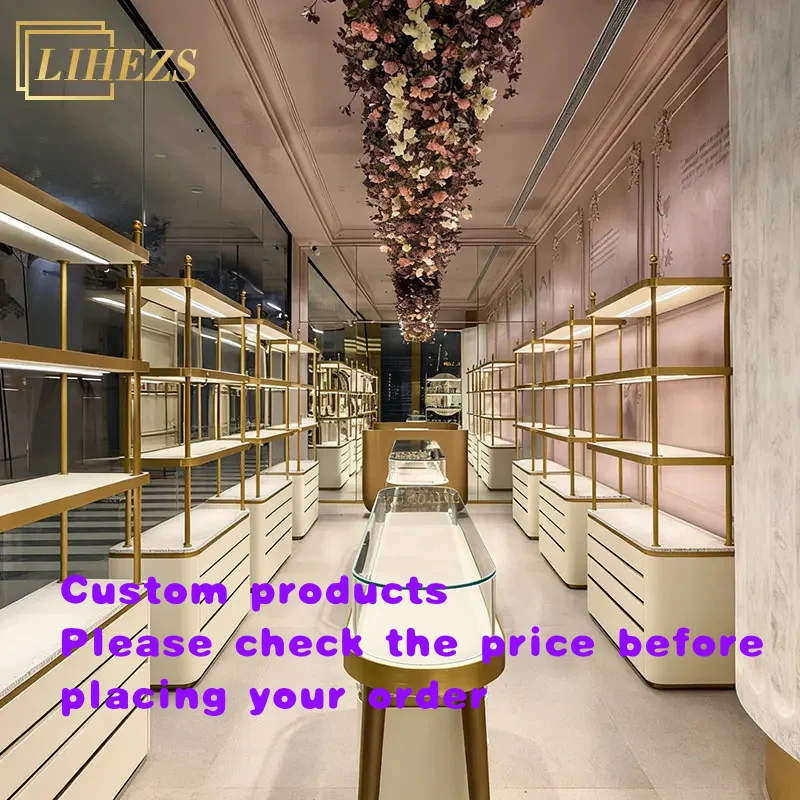 custom.Customizable LED Lighting Minimalist Wall Mounted Floating Adjustable Shelves Jewelry Showcase Display Cabinet Shops