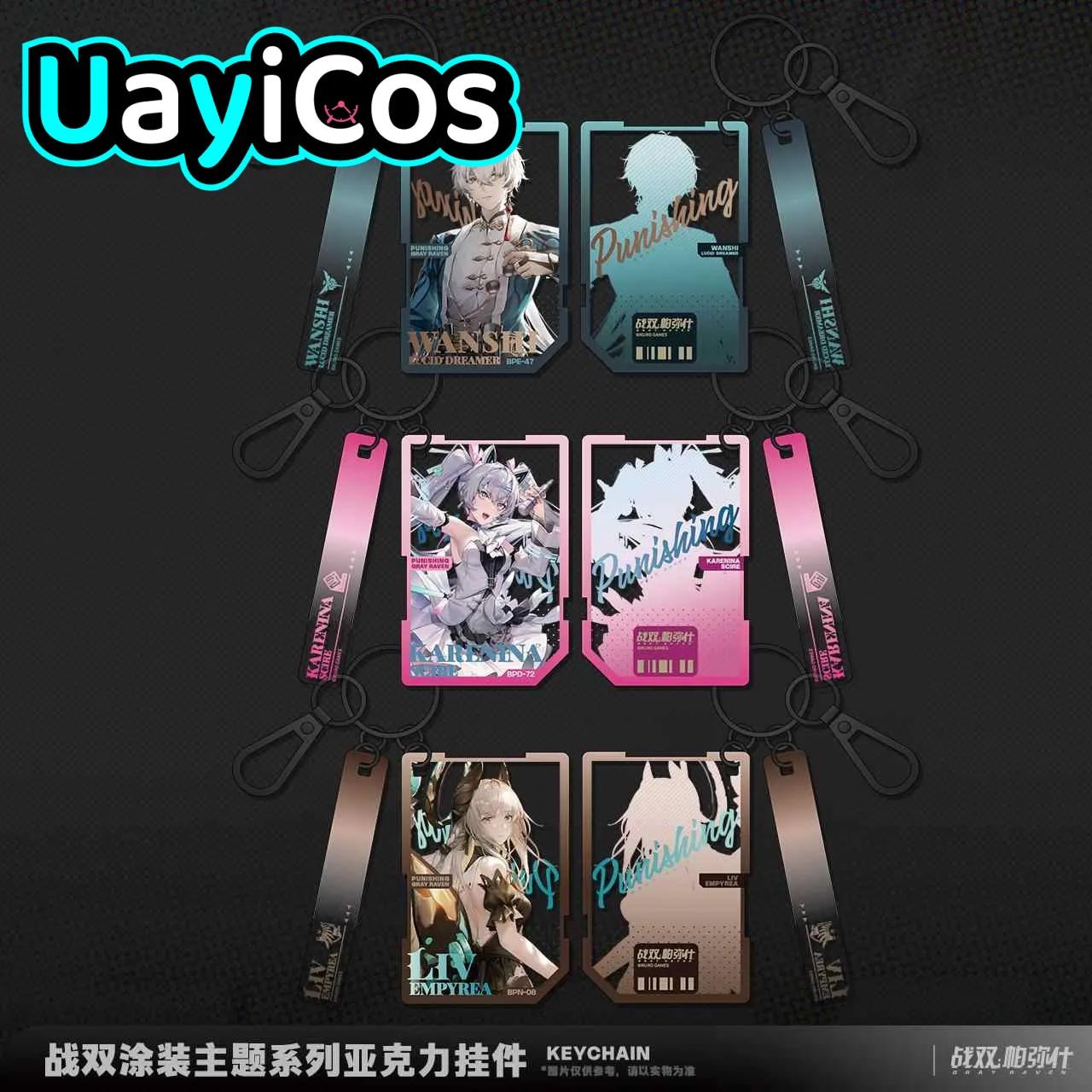 Official Original GRAY RAVEN：PUNISHING Lee Wanshi Luna Acrylic Keychain Pendant Bag Game Doll Accessories Anime Figure Toy Kids