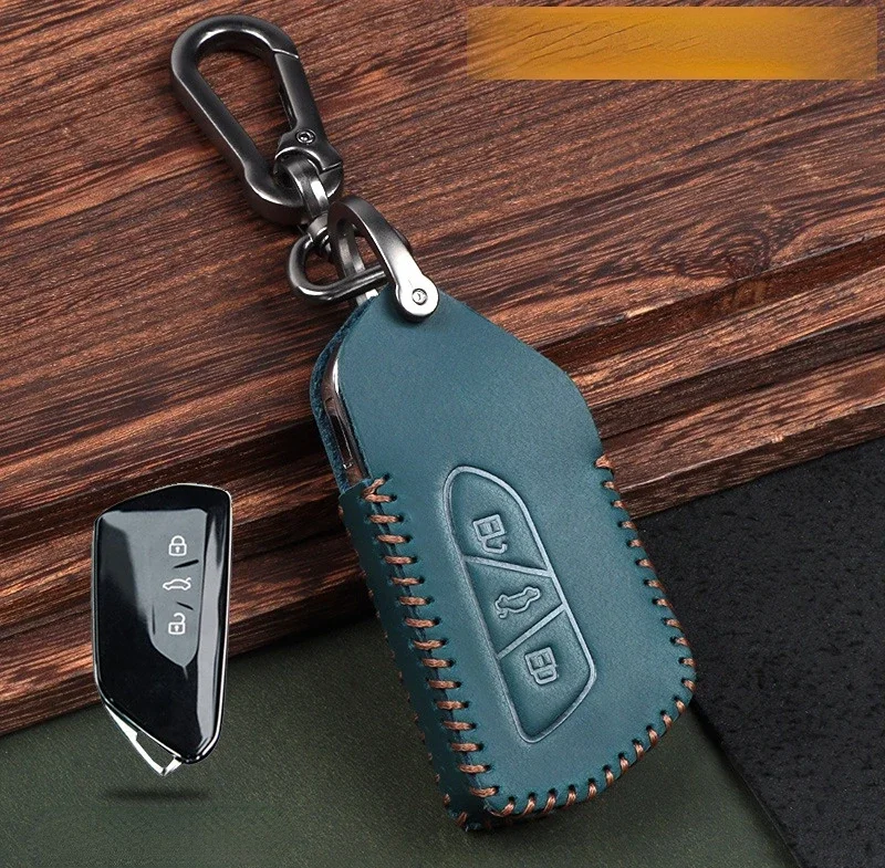 Car Key Protection Cover for Volkswagen  ID3 ID4CROZZ ID6CROZZ  ID4X  ID6X  Smart Key Fashion Leather Car Remote Key Case Cover