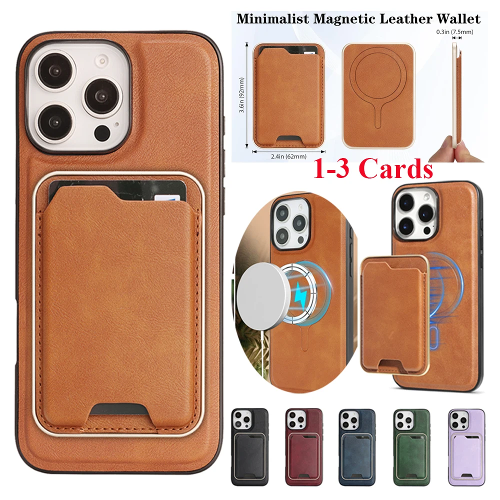 

Кожаный чехол 2 в 1 для Iphone 17 16 ProMax 15 Plus 14 Pro Max 13 12 16e Magsafe, ультратонкая сумка с магнитным слотом для карт, чехол для телефона