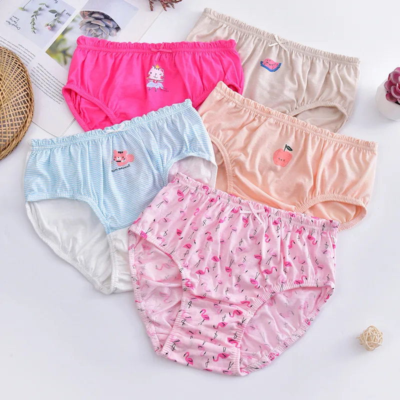 2pcs/Bag 3-14Y New girl pants Cartoon Underwear Children knickers girls Underpants Kids Panties Panty Brief cotton knickers