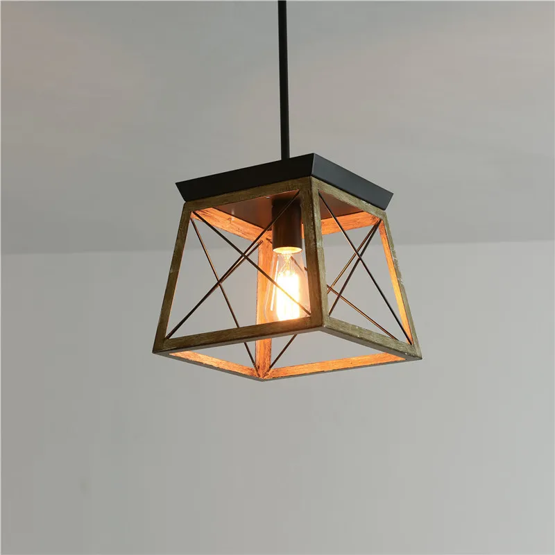 

American Creative Trapezoidal Chandelier Restaurant Kitchen Corridor Droplight Lamp Retro Industrial Style Decorative Lights