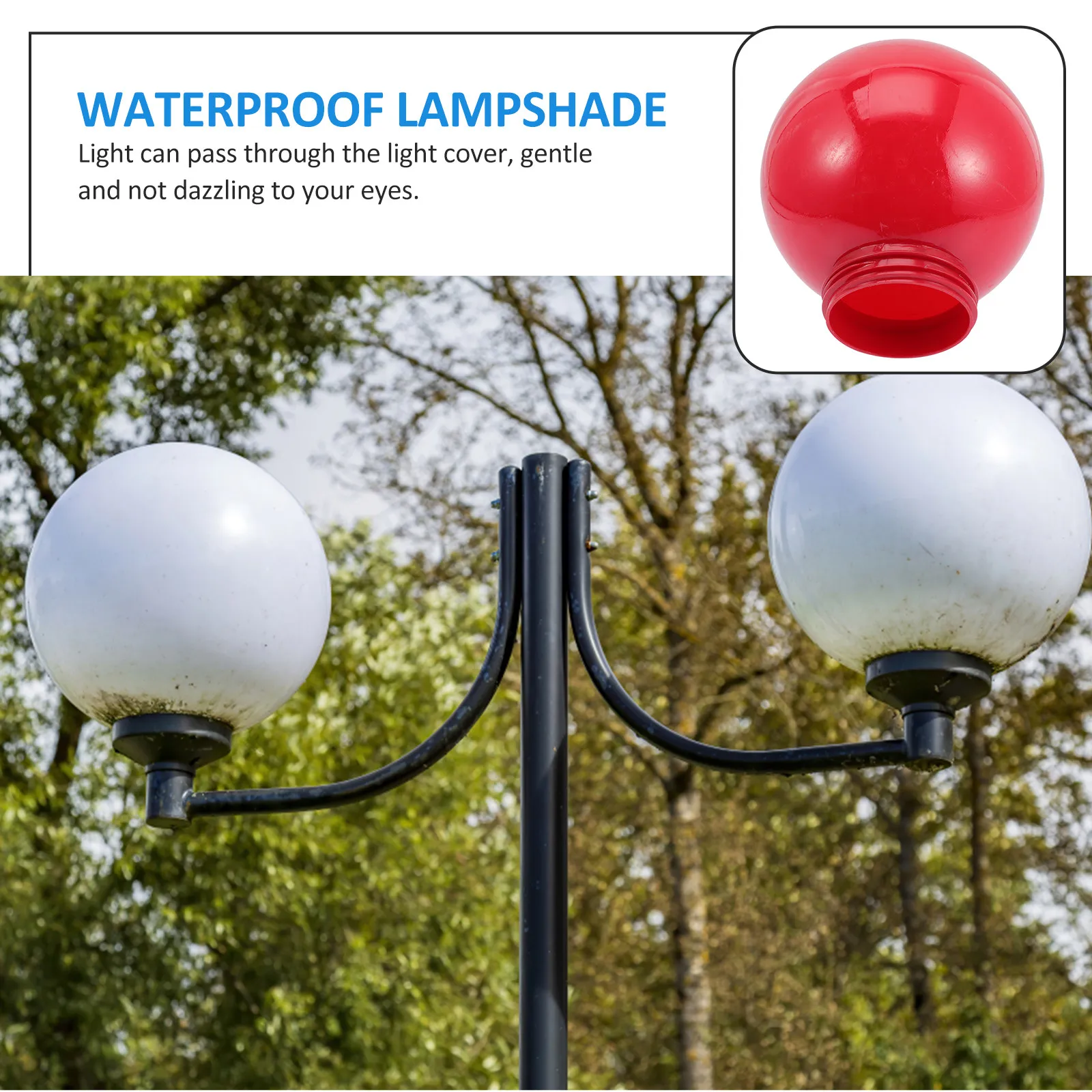 

Waterproof Lamp Shade Outdoor Ball Globe Replacement 20Cm Diameter Street Lamp Cover Acrylic Light Cover Protective Lampshade