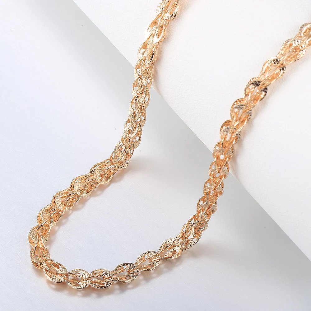 Davieslee 3-7mm Womens Girls 585 Rose Gold Color Necklace Paperclip Link Chain Necklace 20/24inch Vintage Jewelry LCNM05