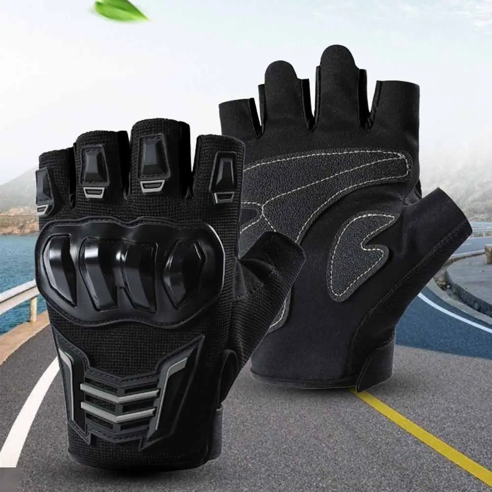 Wear Resistant Half Finger Gloves Breathable Anti-Fall Protection Motorcycle Gloves Anti-Slip Half