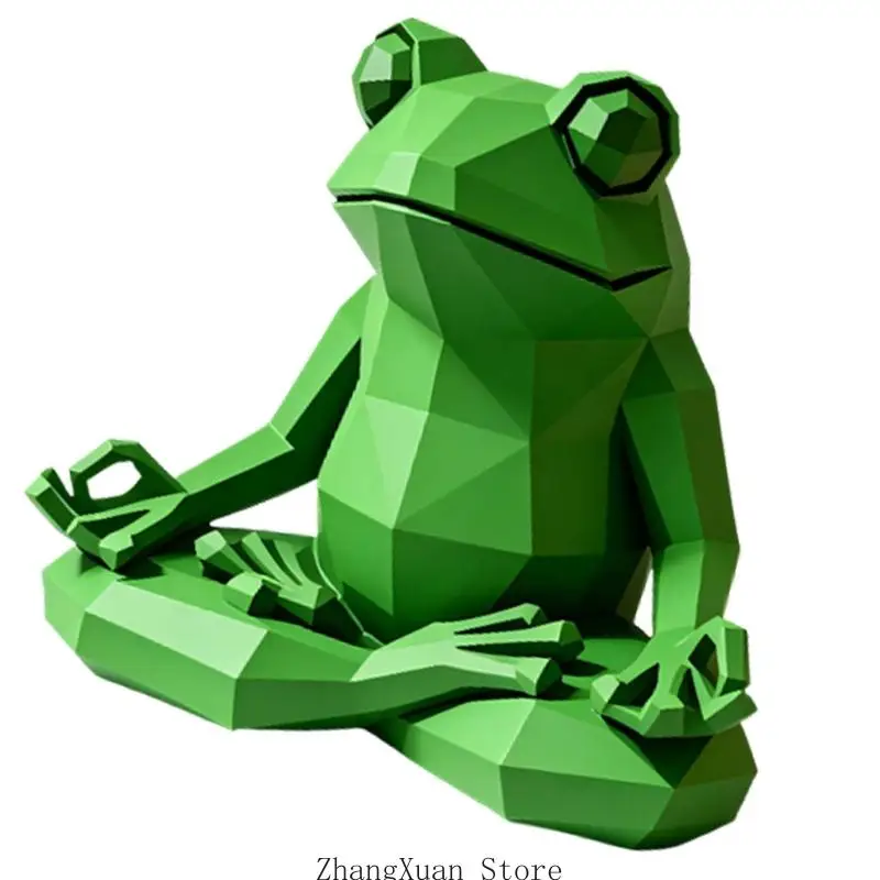 Kleine Frösche Yoga-Statue, geometrische Form, Kunstharz, für Meditationen, Dekorationen für Nachttische oder Arbeitsbereiche – Detail 10