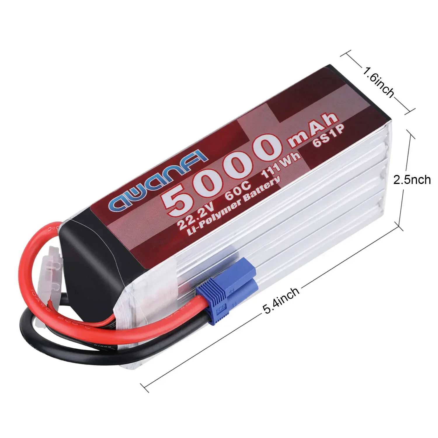 Imagem -05 - Awanfi-bateria Lipo para Carro rc Fpv Caminhão 60c Ec5 5000mah 22.2v 6s Pcs