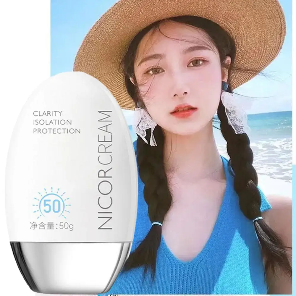 3pcs Sunscreen Face White Bottle UV Isolation 2 In 1 Whitening Isolation Light And Breathable Refreshing Non-greasy Sunscreen