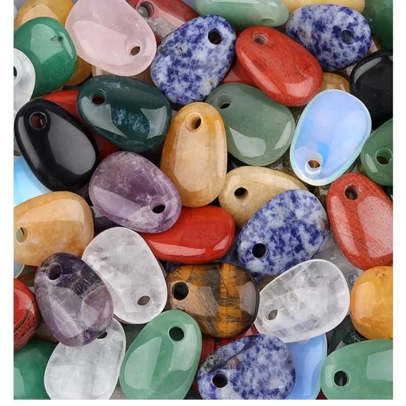 Trapezförmiger Anhänger 25x35mm Naturstein-Charm Damen/Herren Schmuckherstellung DIY Halskette Ohrringe Zubehör – Detail 6
