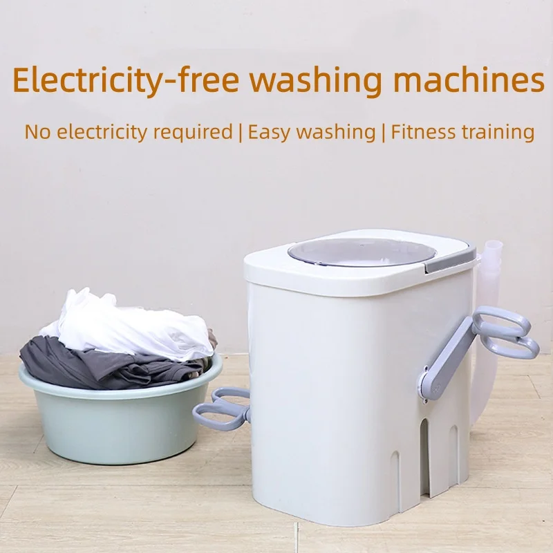 Electricity-free Manual Washing Machine for Student Dormitory with Hand-crank and Foot-pedal Small Household Children's Clothes